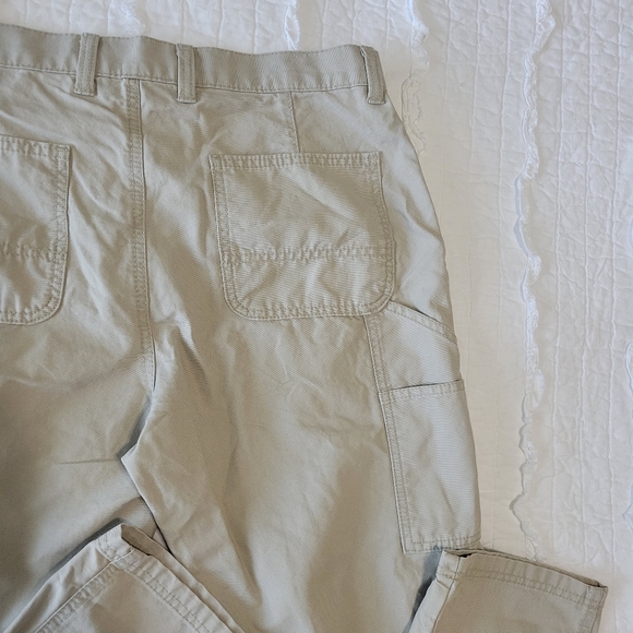 Old Navy Workwear Cargo Pants 32x32 Straight NWT Light Khaki 100% Cotton - Picture 5 of 11